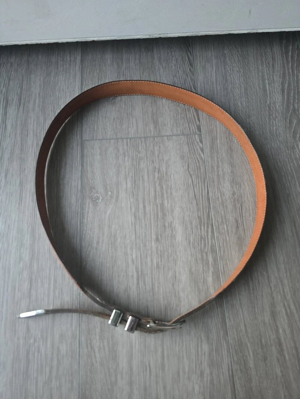 Martin Dingman Alligator Grain Calf Leather Belt Brown Silver Buckle Size 40 USA